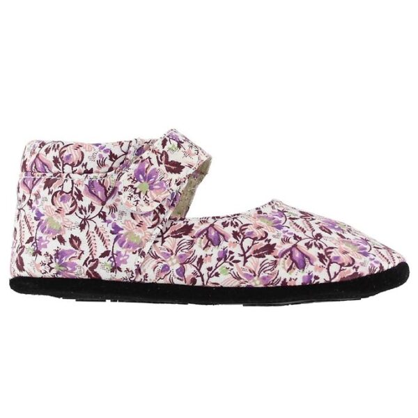 Fuzzies Ballerina Hjemmesko - Viola - Hvid m. Blomster