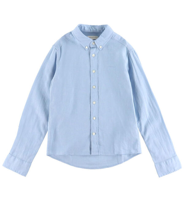 GANT Skjorte - Hør/Bomuld - Fresh Blue