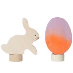 GRIMMS Dekorativ Figur - Påskehare & Æg - Batik Orange