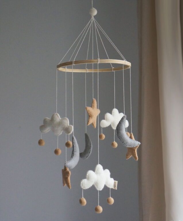 Gamcha Uro Sky Måne Stjerne Grå Beige Gamcha Uro Sky Måne Stjerne Grå Beige