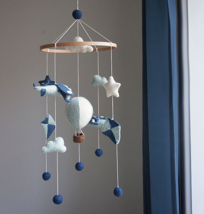 Gamcha Uro med Flyvemaskine, Drager og Luftballon - Mørkeblå