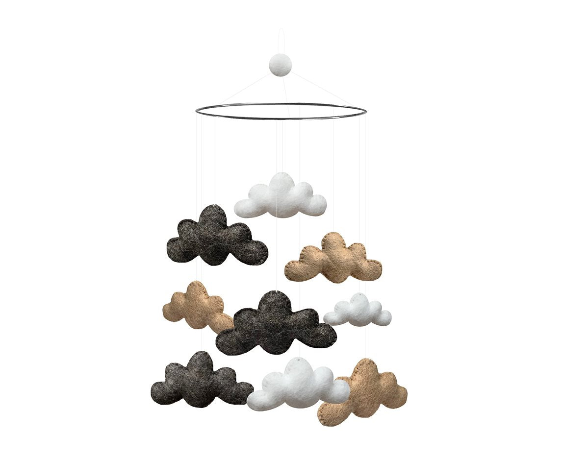 Gamcha Uro med Skyer - Hvid, beige og mørkegrå