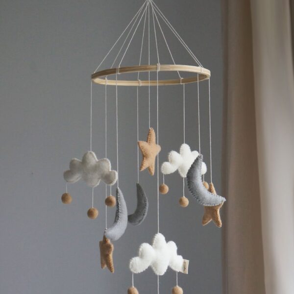 Gamcha Uro med Skyer, Måner & Stjerner - Beige/Grå