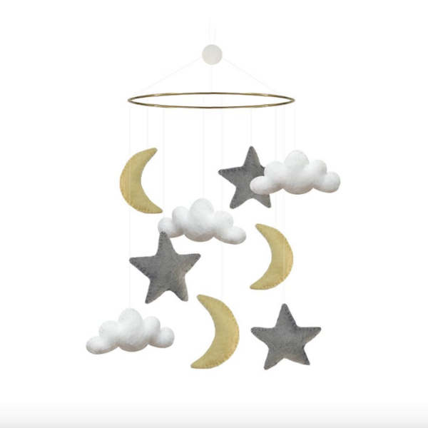 Gamcha Uro med Skyer, Måner & Stjerner - Grå/gul