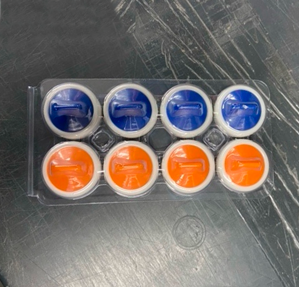 Gamesson | Shuffleboard- & curlingsten - Blå+Orange, 8 stk