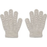 GoBabyGo Handsker - Strik - Uld - Sand m. Dupper