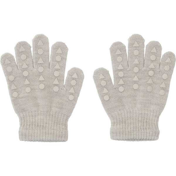 GoBabyGo Handsker - Strik - Uld - Sand m. Dupper