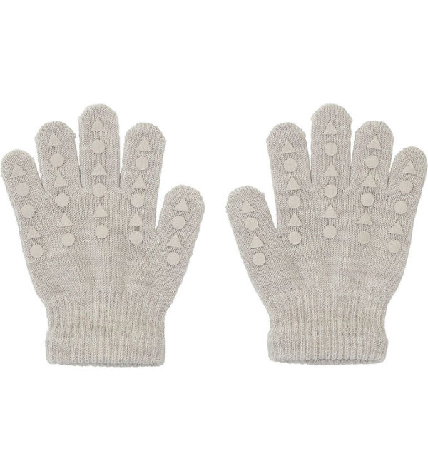 GoBabyGo Handsker - Strik - Uld - Sand m. Dupper