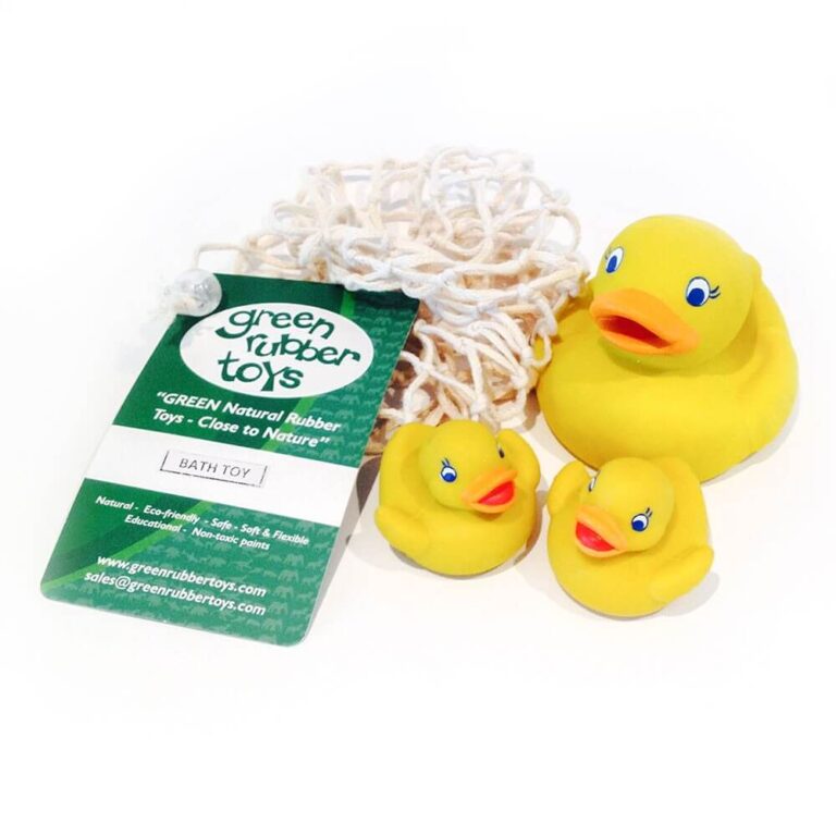 Green Rubber Toys | Figurer i naturgummi - Andemor med ællinger