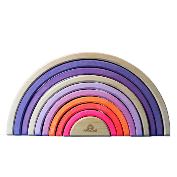 Grimms Trælegetøj - Regnbue - 10 Dele - Neonpink