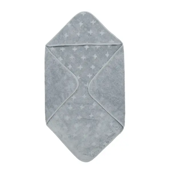 Håndklæde med hætte, 70 x 70 cm - Jasmin blue