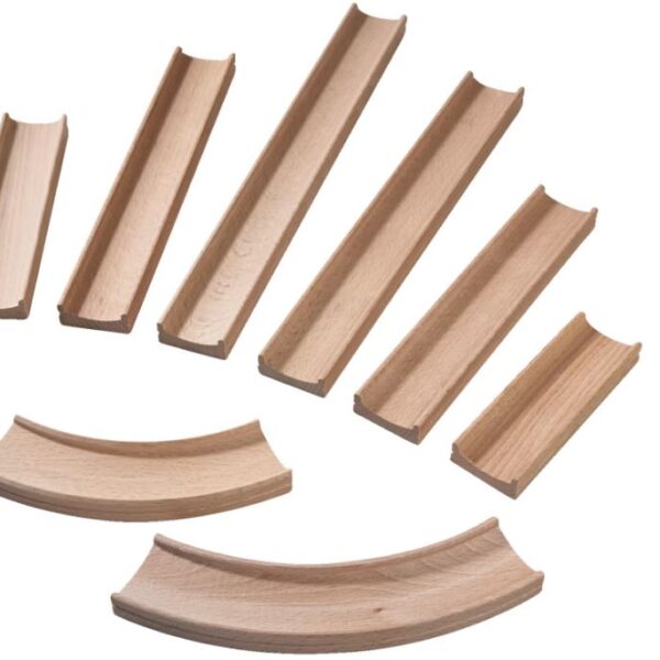 Haba | Kullerbü tilbehør - Skinnesæt lige + bue, 8 stk