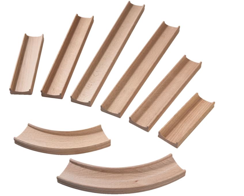 Haba | Kullerbü tilbehør - Skinnesæt lige + bue, 8 stk Haba | Kullerbü tilbehør - Skinnesæt lige + bue, 8 stk