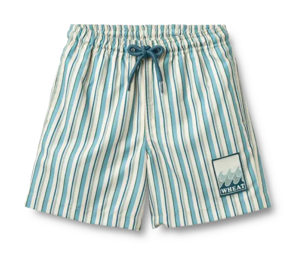 Hansi Badge Badeshorts - Aqua Stripe - 98 Hansi Badge Badeshorts - Aqua Stripe - 98