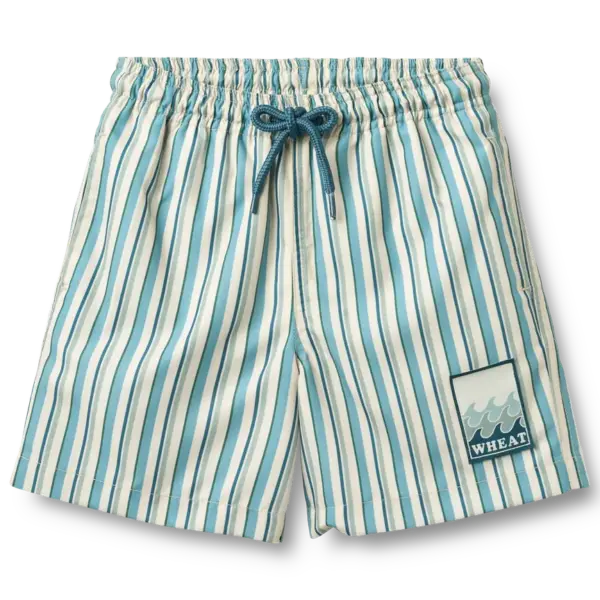 Hansi Badge Badeshorts - Aqua Stripe - 98