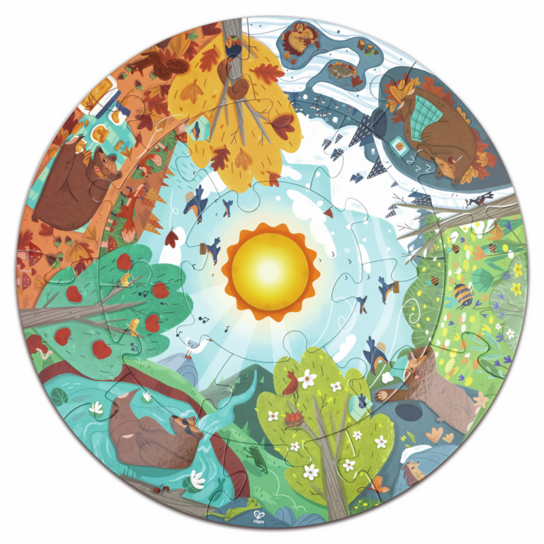 Hape | Puslespil m. 16 brikker - Årstiderne