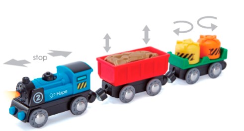 Hape | Tog tilbehør - Godstog, 3 dele