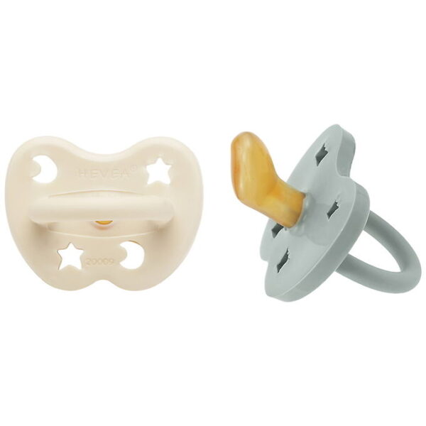 Hevea Sutter - 3-36 mdr - 2-pak - Naturgummi - Milky White/Grey