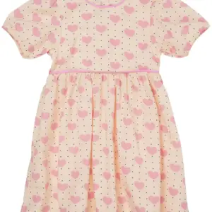 Hjerte kjole m. puf ærmer - HEART AOP - 98