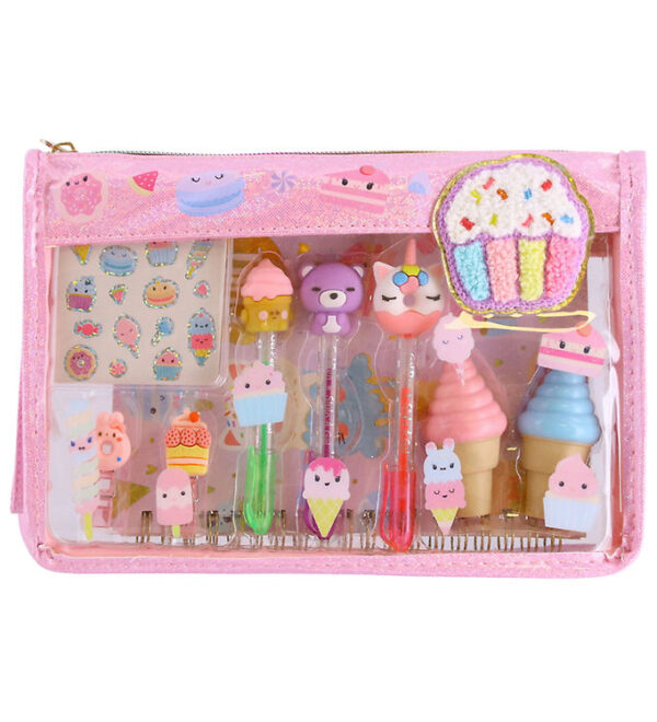 Hot Focus Taske m. Tilbehør - 3 Gelpenne/Notesblok