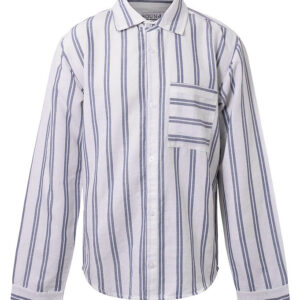 Hound Skjorte - Linen Blend - Deep Blue/Hvid