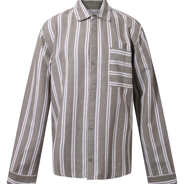 Hound Skjorte - Striped - White/Dusty Green