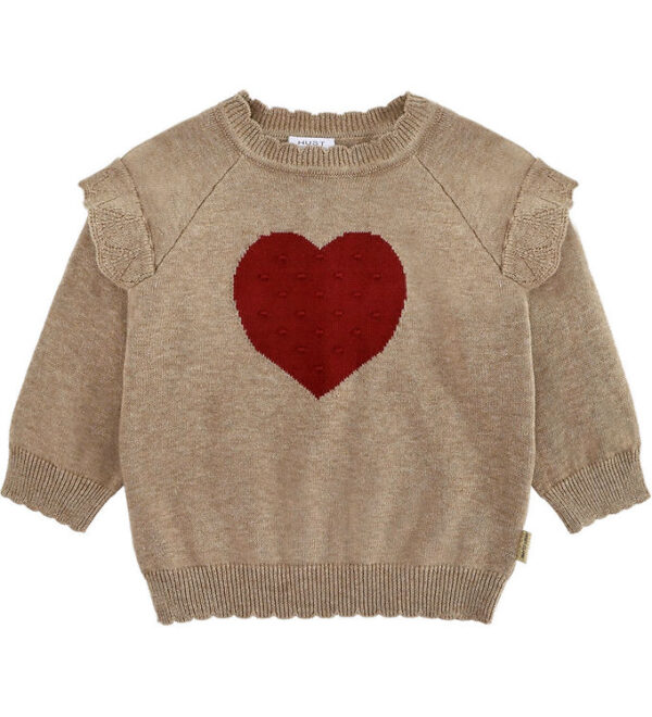 Hust and Claire Bluse - Strik - HCPippa - Biscuit m. Hjerte