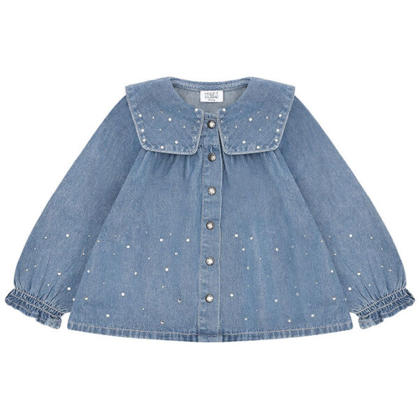 Hust and Claire Skjorte - HCKaroline - Blue Denim m. Similisten