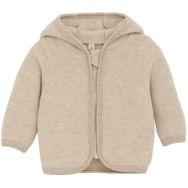 Huttelihut Jakke Uld Fleece m. ører Camel Melange Huttelihut Jakke Uld Fleece m. ører Camel Melange