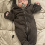 Huttelihut Mushi Baby heldragt m. ører - Brown - 56-62 cm