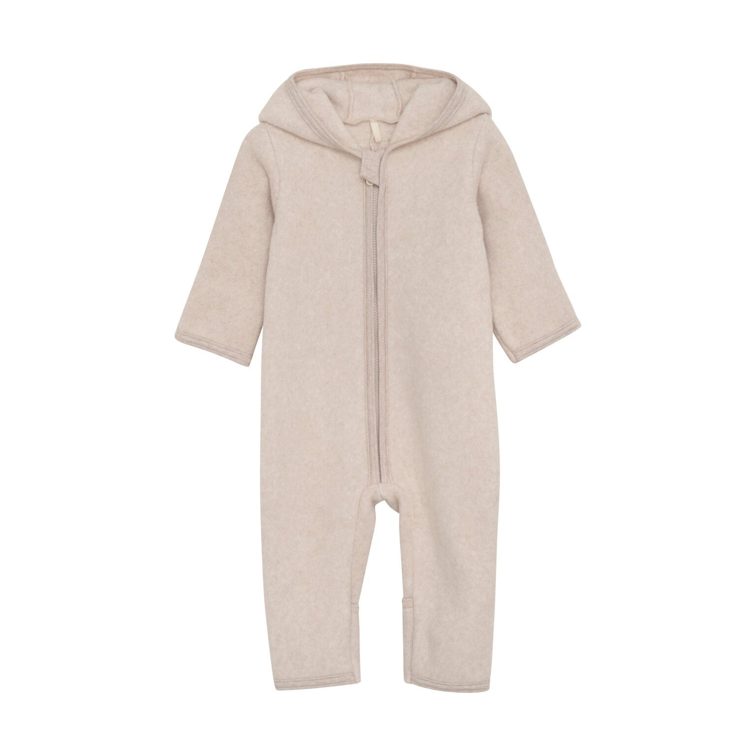 Huttelihut Mushi Baby heldragt m. ører - Camel Melange - 50 cm Huttelihut Mushi Baby heldragt m. ører - Camel Melange - 50 cm