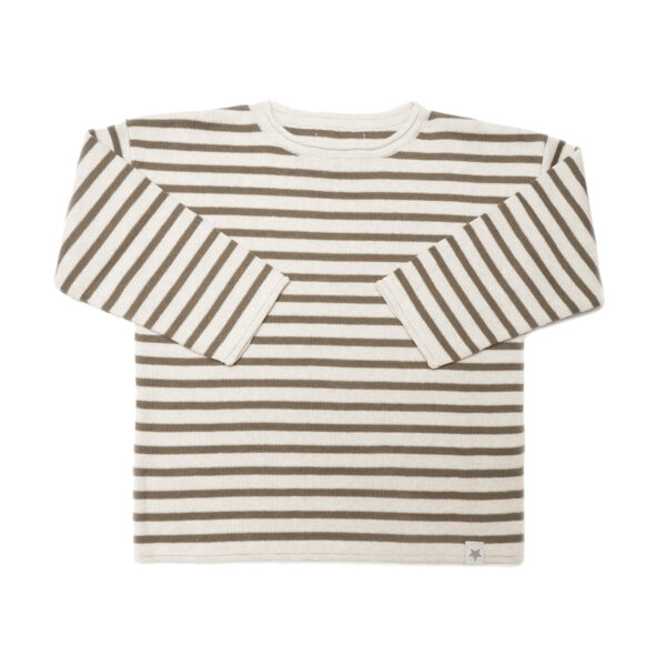 Huttelihut Stribet Strik O-Neck - Mole - 2-4 år