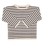 Huttelihut Stribet Strik O-Neck - Navy - 2-4 år