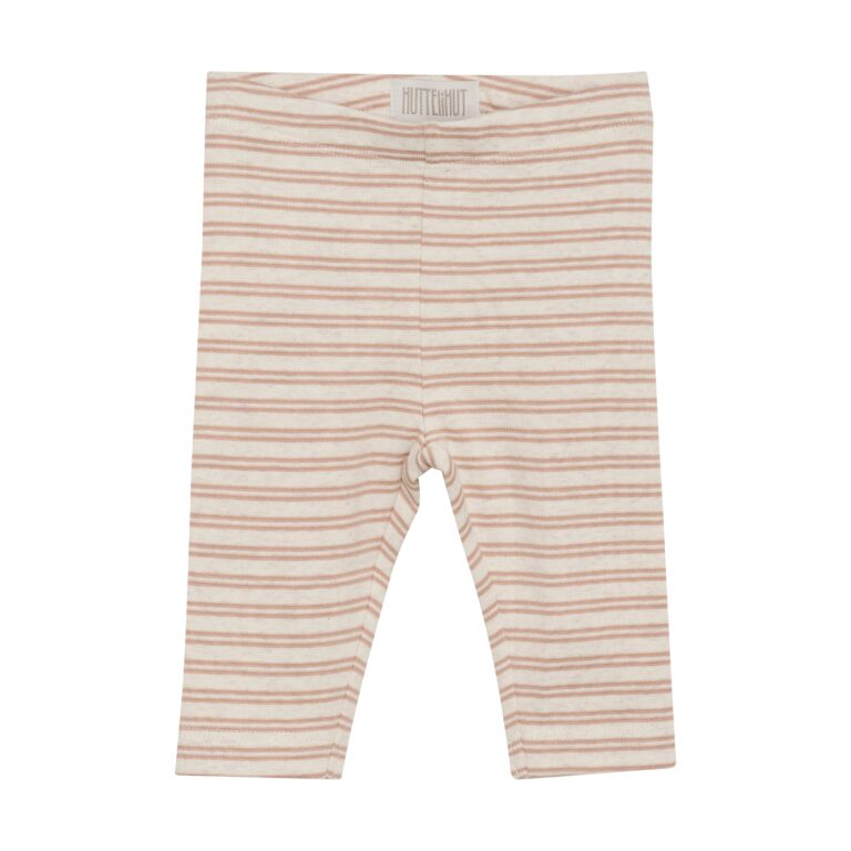 Huttelihut Striped Rib Leggings - Mahogany Rose - 56 cm