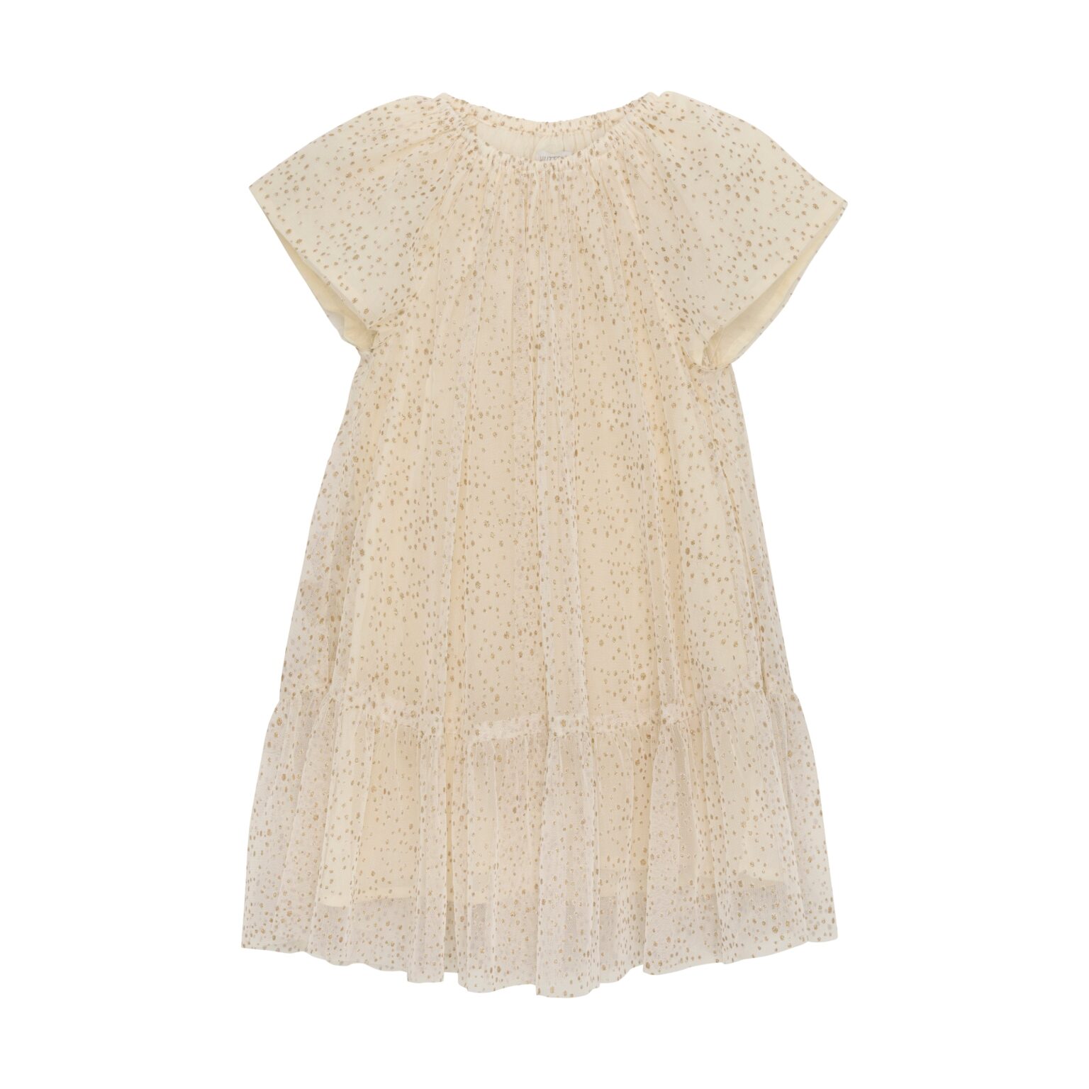 Huttelihut Tulle Gold Dress - Eggnog - 86 cm Huttelihut Tulle Gold Dress - Eggnog - 86 cm