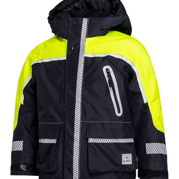 ILDHU Vinterjakke - Norly - Navy/Yellow m. Selvlysende Reflekser