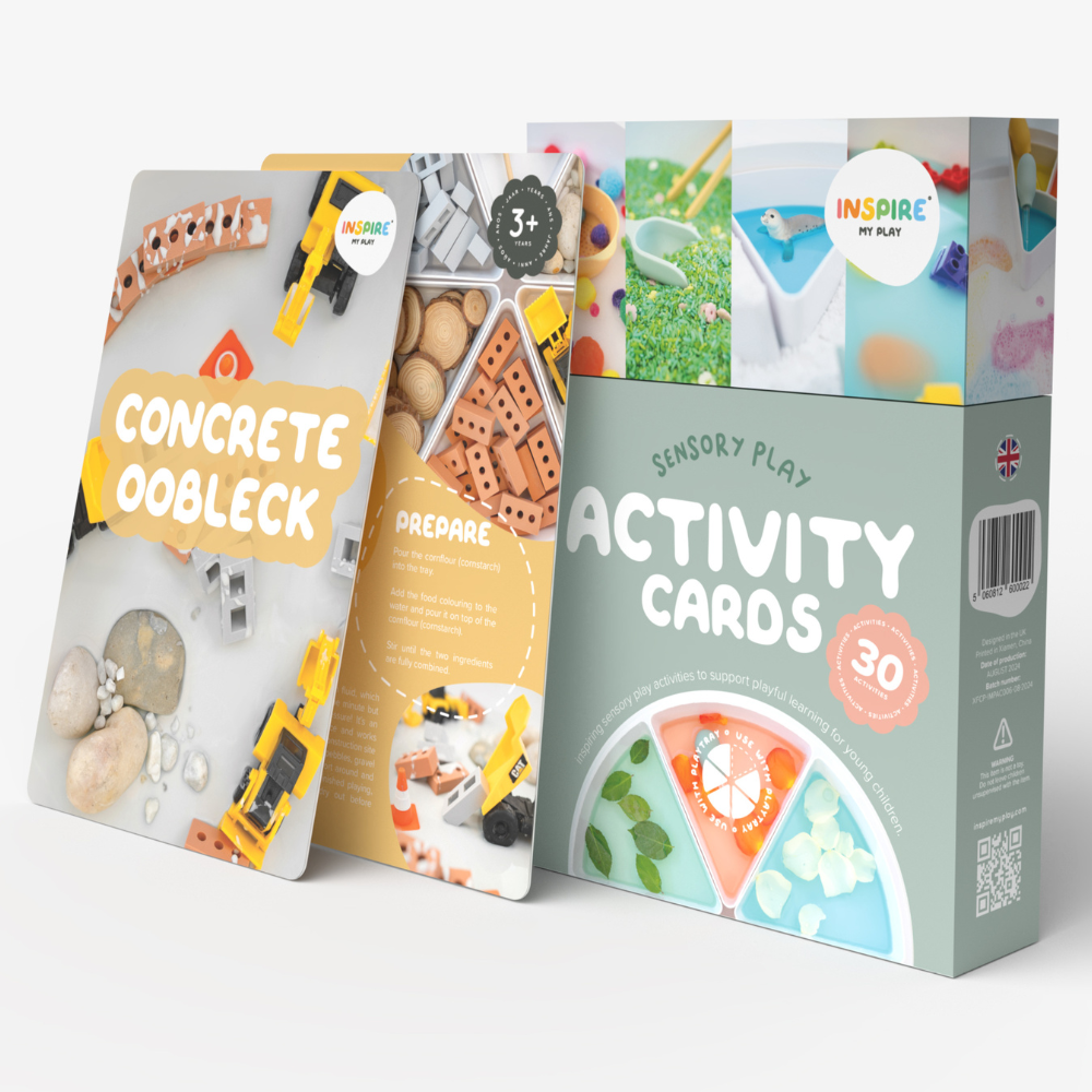 Inspire My Play | PlayTRAY aktivitetskort til sanselege Engelsk