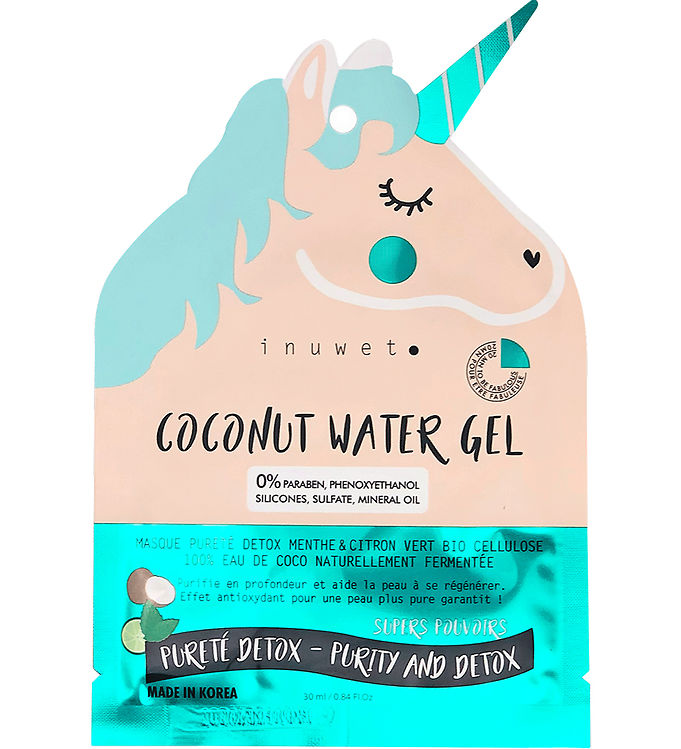 Inuwet Ansigtsmaske - Unicorn - Bio Cellulose - Coconut/Lime/Min