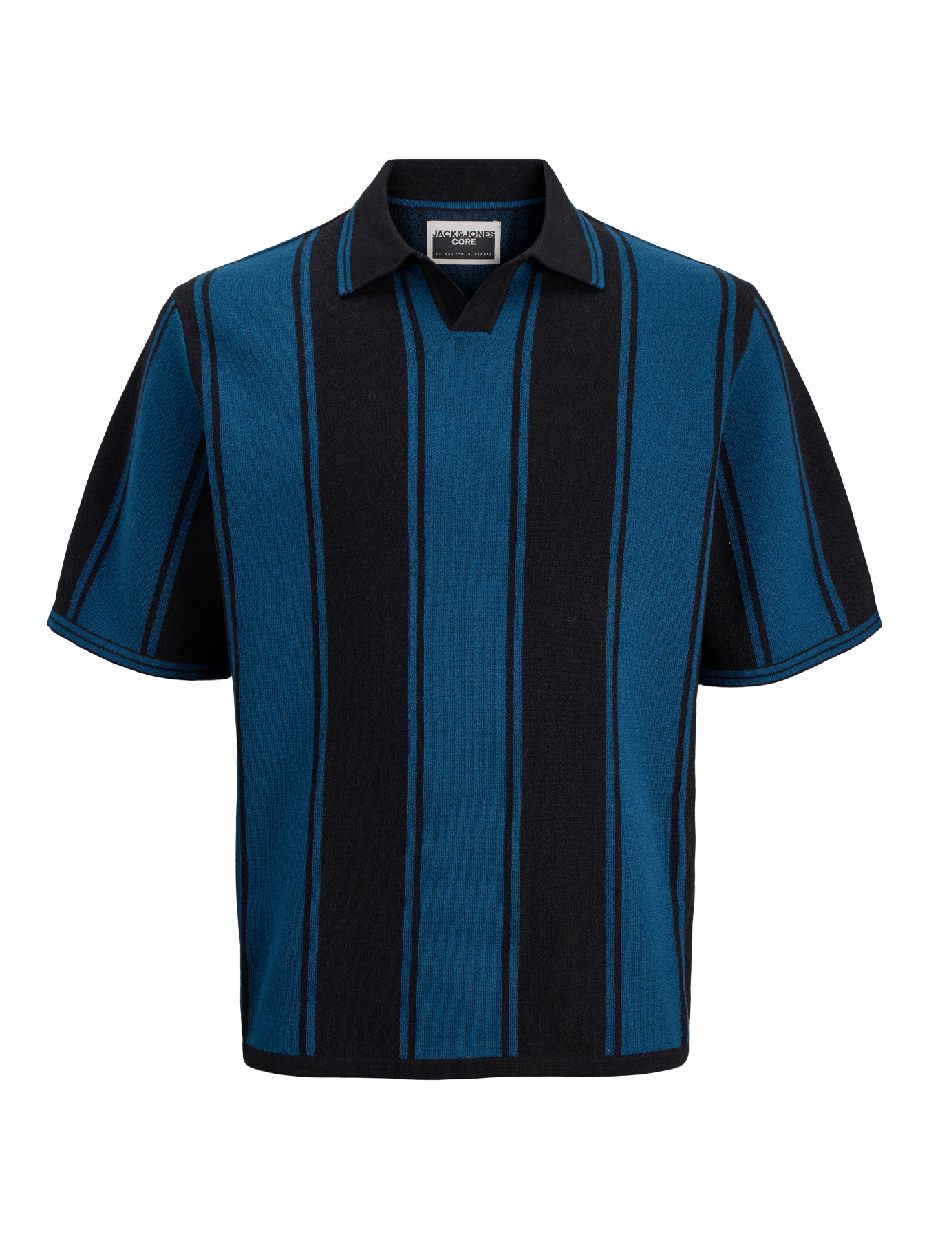 JACK & JONES Strik Polo Breeze Black Poseidon