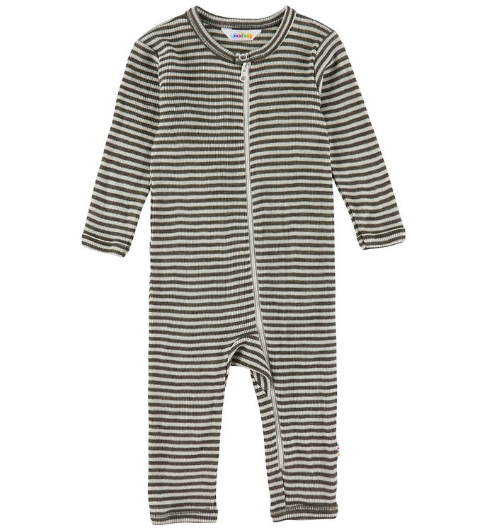 Joha Heldragt - Uld/Silke - Rib - Mørkebrun/Stribet