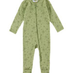 Joha Heldragt m. Fødder - Uld - Lys Olive m. Stjerner