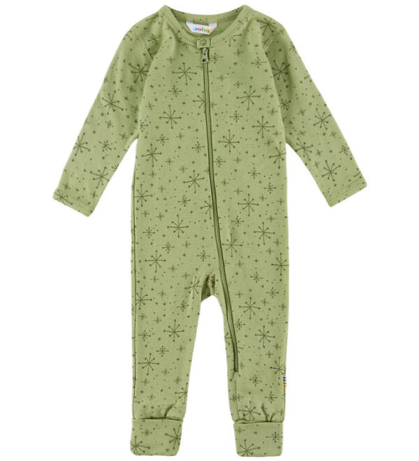 Joha Heldragt m. Fødder - Uld - Lys Olive m. Stjerner
