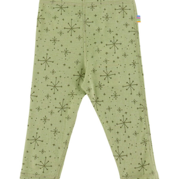 Joha Leggings - Uld - Lys Olive m. Stjerner