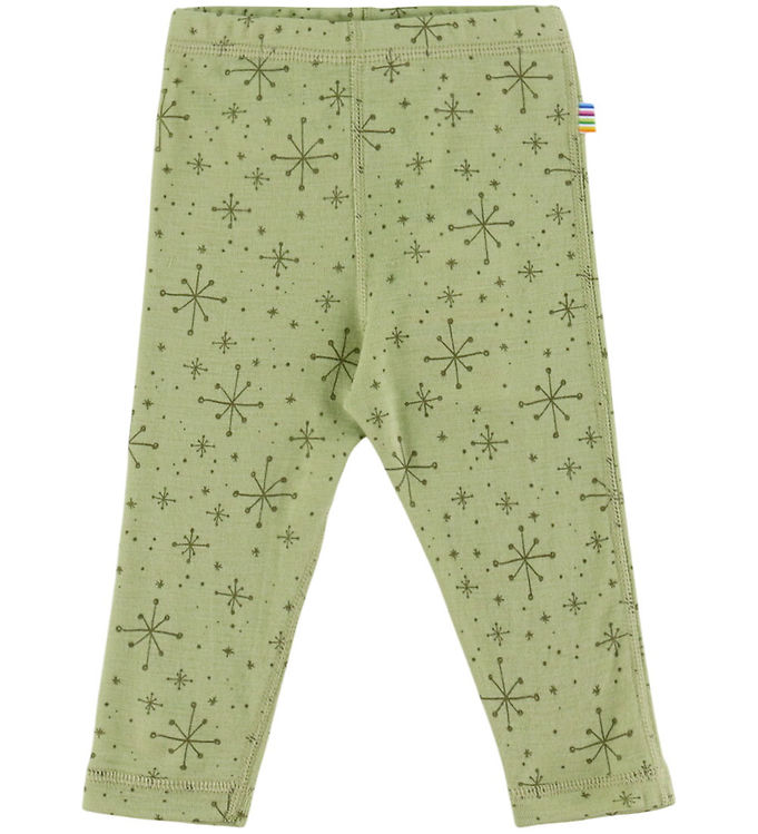 Joha Leggings - Uld - Lys Olive m. Stjerner Joha Leggings - Uld - Lys Olive m. Stjerner