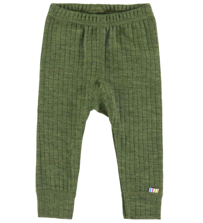 Joha Leggings - Uld - Rib - Mørk Oliven