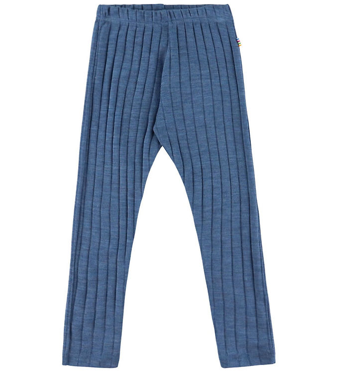 Joha Leggings - Uld/Silke - Rib - Blå