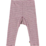 Joha Leggings - Uld/Silke - Rib - Lyng/Stribet