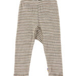 Joha Leggings - Uld/Silke - Rib - Mørk Beige/Stribet