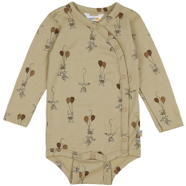 Joha Slå-Om Body l/æ - Uld - Beige m. Kaniner