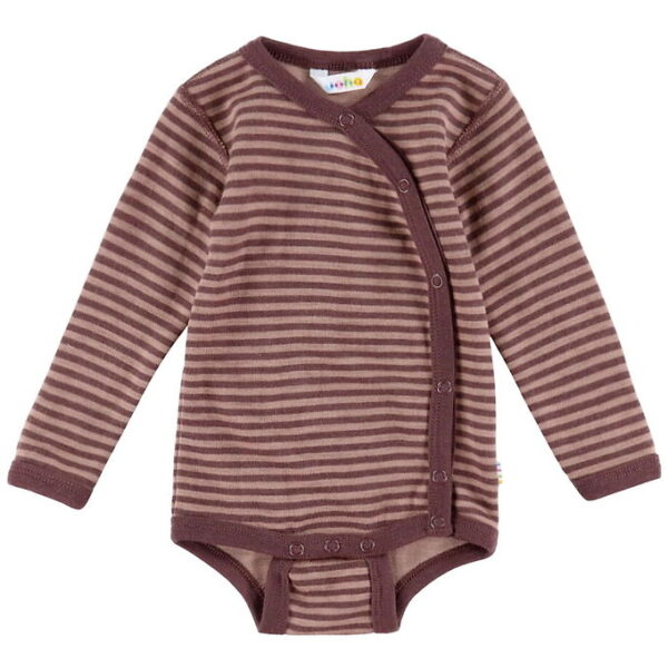Joha Slå-Om Body l/æ - Uld - Rose m. Striber